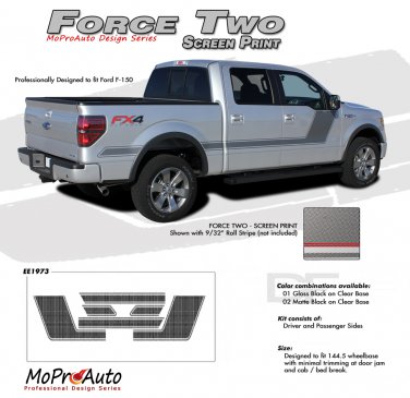 FORCE TWO Screen : Ford F-150 Hockey Stripe Vinyl Graphics Decals 2009 2010 2011 2012 2013 Models