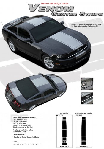 VENOM : 2013-2014 Ford Mustang Racing and Rally Stripes Vinyl Graphics Kit