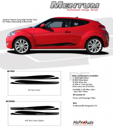 MENTUM : Vinyl Graphics Kit Engineered to fit the 2011 2012 2013 Hyundai Veloster