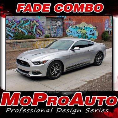 2016 FADE COMBO Ford Mustang Faded Rocker Fading Hood Stripe Vinyl Graphic Decal