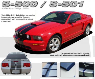 Complete 10 Inch Wide Racing Rally Stripes Decals Graphics 2005-2009 GT Mustang