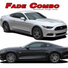 FADE COMBO Faded Rocker & Hood Stripe Vinyl Graphic Decal Ford Mustang 2015-2017