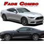 FADE COMBO Faded Rocker & Hood Stripe Vinyl Graphic Decal Ford Mustang 2015-2017