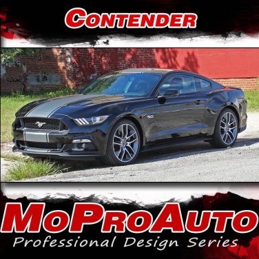 2015-2017 Ford Mustang Wide Center CONTENDER Hood Stripe 3M Vinyl Graphic Decal