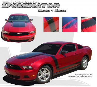 Dominator Boss Style Hood Sides 3M Stripe Graphic Decal 2011-2012 Ford Mustang