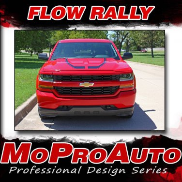 Special Edition FLOW Rally Hood Door Vinyl Graphics Decal Stripes 2017 Silverado