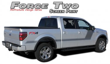 Force Two Screen Side Hockey Decals Stripes Vinyl Graphics 2009-2014 Ford F-150