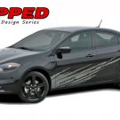 2013-2016 Dodge Dart RIPPED Low Side Door Splash 3M Vinyl Stripes Decal Graphics