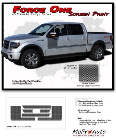 2015-2018 Ford Truck FORCE 1 Digital Print Stripe Decals Vinyl Graphics | PD3515