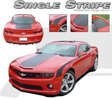 Wide Middle Hood w/ Side Rally Racing Stripe Trim Decal Graphic 2010-2013 Camaro