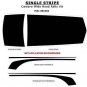 Wide Middle Hood w/ Side Rally Racing Stripe Trim Decal Graphic 2010-2013 Camaro