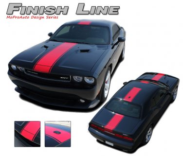 Redline Center Hood Rally Racing Stripe Decal Graphic 2011-2014 Dodge Challenger