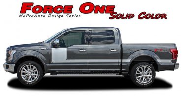 2015-2018 Force One F-150 Solid Side Door Hockey Decals Stripes Vinyl Graphics