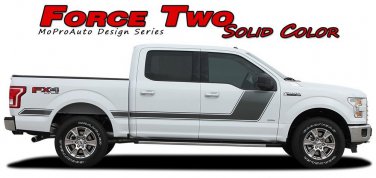2015-2018 Force Two F-150 Solid Color Side Hockey Decals Stripes Vinyl Graphics