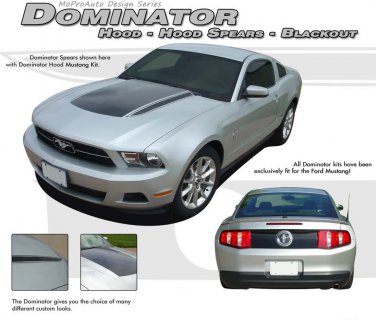 Solid Hood/ Spears/ Trunk Blackout/ 3M Decals Stripes Graphics 2010-2012 Mustang
