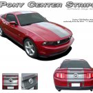 Pony Center 22 Inch Wide Mid Hood-Rear Stripe Decal Graphic 2010-2012 GT Mustang