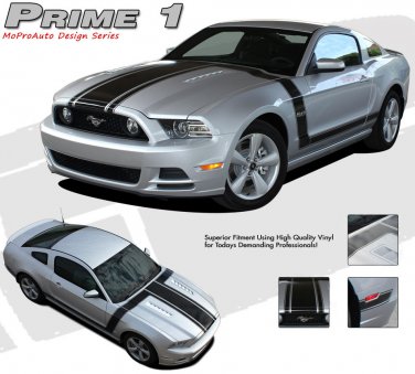 Complete Retro Boss 302 Style Hood Side Graphics Decal Stripes 2013-2014 Mustang