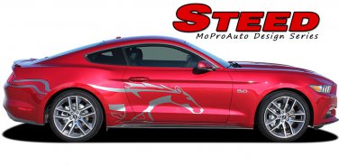 2015-2017 Ford Mustang STEED Pony Horse Vinyl Graphics Door Stripe 3M Pro Decals