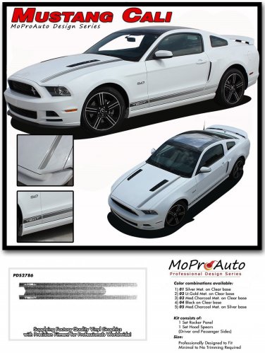 2013-2014 Ford Mustang GT V6 V8 CALI EDITION Vinyl Decals Stripe Graphic PDS2786
