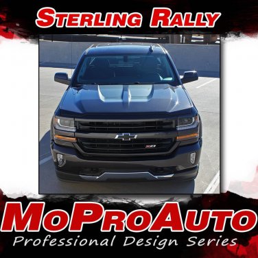 2016-2017 Chevy Silverado 3M RALLY 1500 Pro Vinyl Hood Stripe Decals Graphic