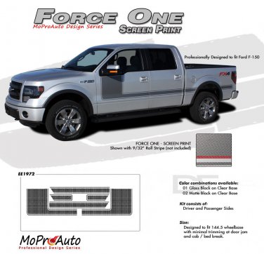 2009 F-150 FORCE ONE Screen Print Side Hockey Decals Stripes Vinyl Graphics 40R