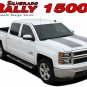 Chevy Silverado 2014-2015 RALLY 1500 3M Pro Vinyl Hood Tail Stripe Decal Graphic