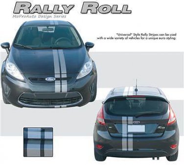 Euro Rally Roll 3M Racing Stripes Pre-Spaced Decals Graphics fits Ford Focus etc