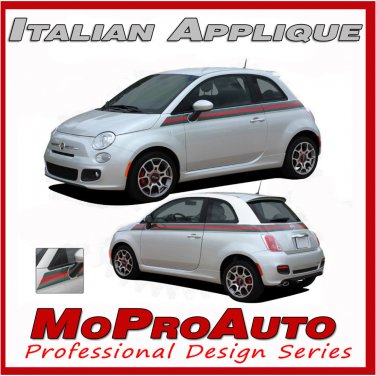 2011 Side Vinyl Stripes Fiat 500 SE APPLIQUE ITALIAN 3M PRO Decals Graphics 553