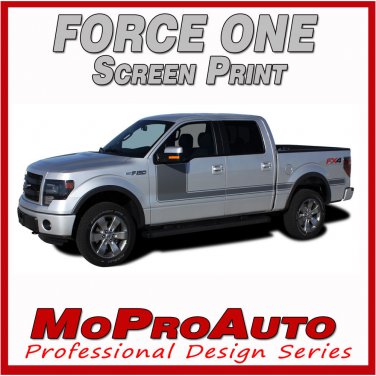 2012 F-150 FORCE ONE Screen Print Side Hockey Decals Stripes Vinyl Graphics 3JF