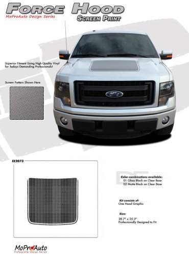 Ford 2012 F-150 FORCE HOOD Screen Printed Decals Stripes 3M Vinyl Graphics Q5H
