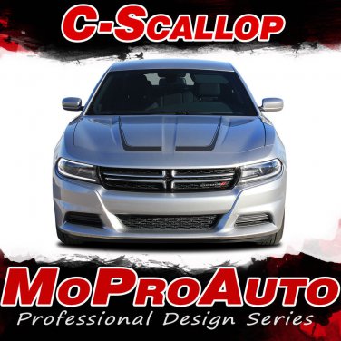2016 Dodge Charger Pro 3M Vinyl Graphics Hood Side C-SCALLOP Decals Stripes B8