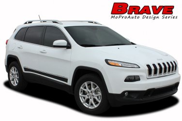 2014-2017 Jeep Cherokee Brave 3M Pro Vinyl Graphics Stripes Decals Lower Rockers