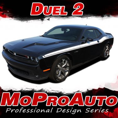 2015-2017 Dodge Challenger SXT R/T DUEL 15 Vinyl Graphics Decals 3M Pro Stripes
