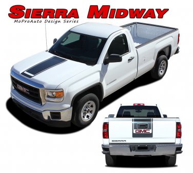 2014-2017 GMC SIERRA 1500 Truck MIDWAY Decals Racing 3M Stripes Graphics PDS4020