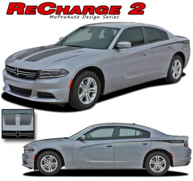 2015-2018 RECHARGE 2 Dodge Charger Pro 3M Vinyl Graphics Hood Side Decals Stripe
