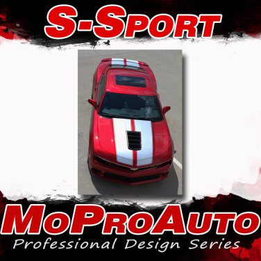 S-SPORT 2014 Chevy Camaro Hood SS Racing 3M Vinyl Stripes Hood Decal Graphic LS