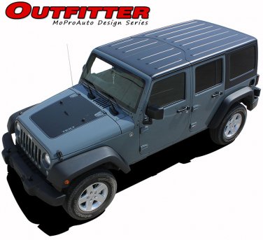 2007-2017 Jeep Wrangler OutFitter Hood 3M Pro Vinyl Graphics Stripes Decals