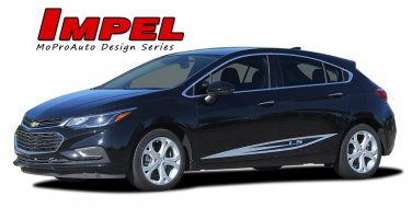 Impel Rocker Door Stripes Vinyl Graphic Decals 3M Kit 2016 2017 2018 Chevy Cruze