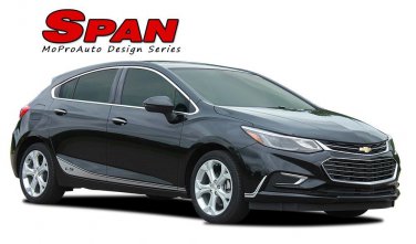 Span Rocker Door Stripes Vinyl Graphic Decals 3M Kit Chevy Cruze 2016 2017 2018
