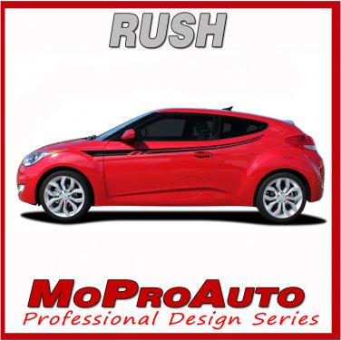 2014 FITS Hyundai Veloster / RUSH Side Vinyl Decals Stripes Graphics by PDS 26