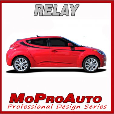 2017 RELAY FITS Hyundai Veloster / Side Vinyl Decals Stripes Graphics by PDS R1