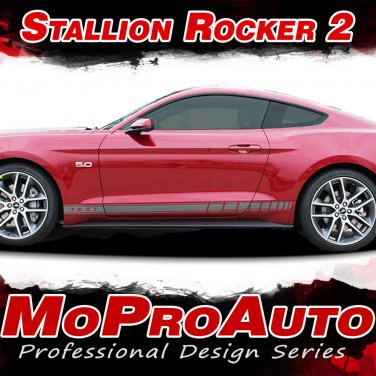 STALLION ROCKER 2 Lower Door Vinyl Stripe 3M Decals Graphic 2016 Ford Mustang X5