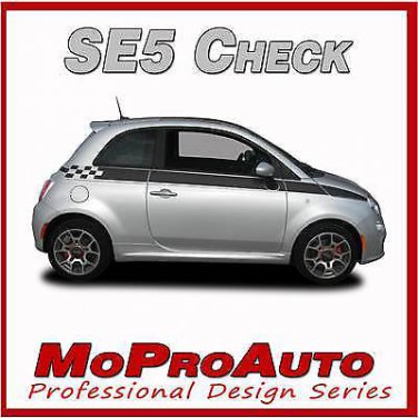2015 Pro Grade 3M Vinyl Fiat 500 SE 5 CHECK Side Stripes Decals Graphics 732