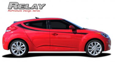 2015 FITS Hyundai Veloster RELAY / Side Vinyl Decals Stripes Graphics by PDS PQ