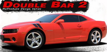 2014-2015 Chevy Camaro Hood Hash Lemans Stripe Double Bar Decal Vinyl Graphic SS