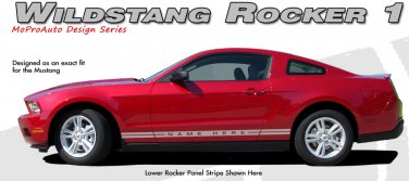 Lower Rocker Panel Stripes Factory Style Decal Graphics 2005-2014 Mustang Text