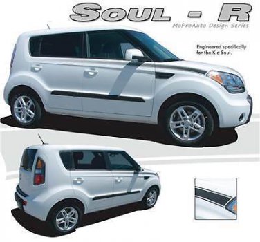 Original R Fading Body Side Stripe Vinyl Graphic Decal for Kia Soul by MoProAuto