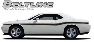 Beltline Side Body Line 3M Graphic Stripes Decals Kit 2008-2010 Dodge Challenger
