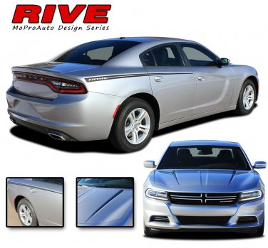 2015-2018 Dodge Charger Rive 3M Stripe Vinyl Graphic Hood Spear Side Spike Decal