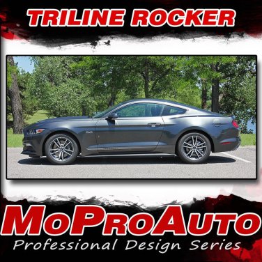 2015-2017 Ford Mustang FADE TRILINE Lower Rocker Door Stripe Vinyl Graphic Decal
